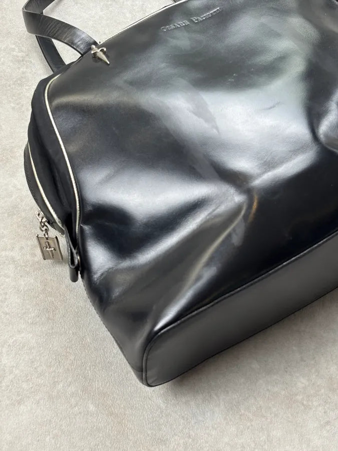 Cesare Paciotti Black Dagger Leather Handle Bag xUgxYKw 7