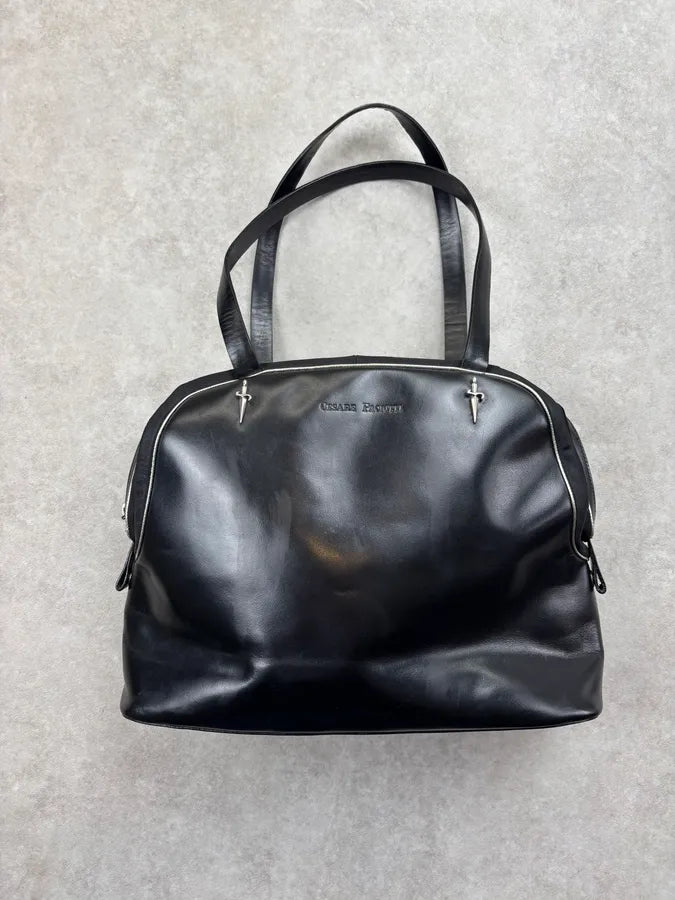 Cesare Paciotti Black Dagger Leather Handle Bag xUgxYKw 0