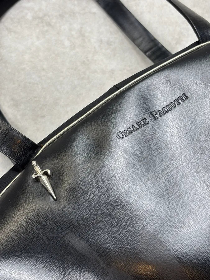 Cesare Paciotti Black Dagger Leather Handle Bag xUgxYKw 3