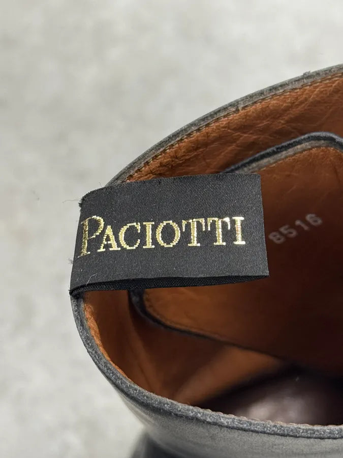 Cesare Paciotti Black Leather Lace-Up Boots Cognac IbAWJvN 8