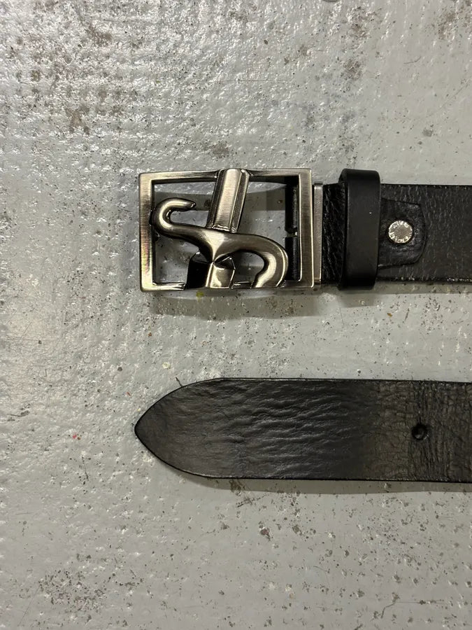 Cesare Paciotti Black Leather Dagger Propaganda Belt fltjOcH 3