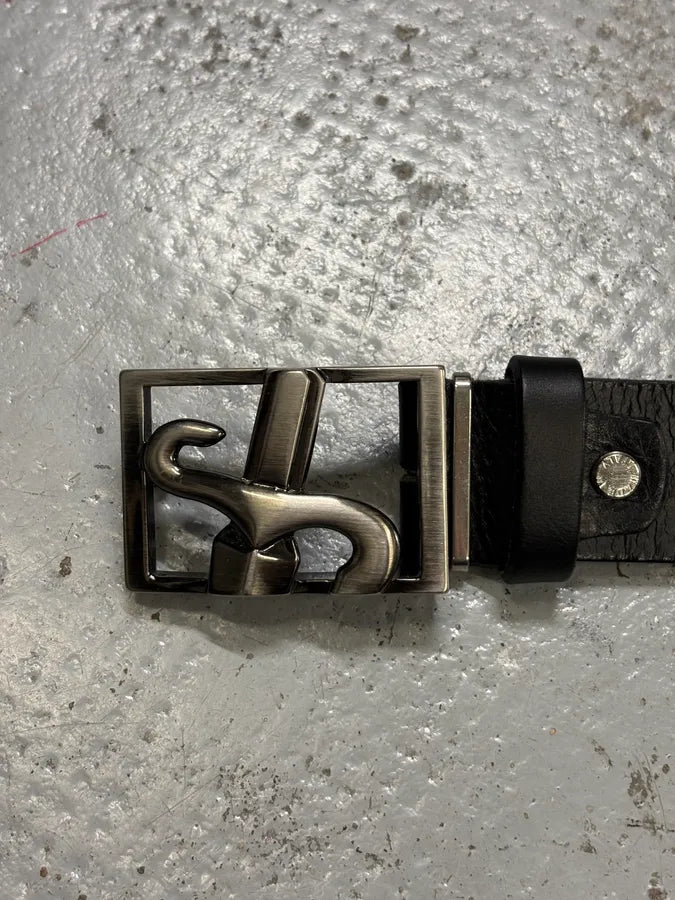 Cesare Paciotti Black Leather Dagger Propaganda Belt fltjOcH 2