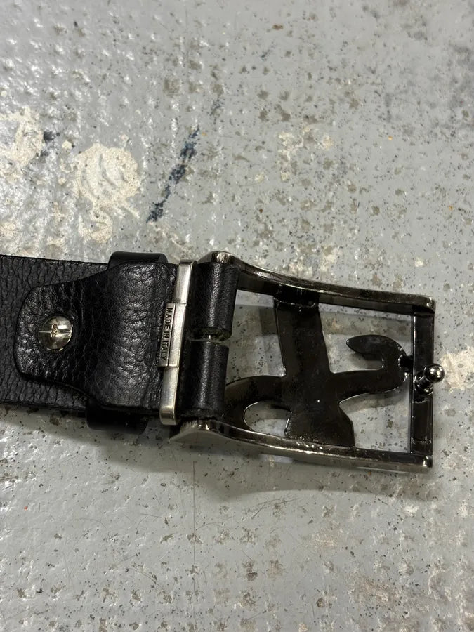 Cesare Paciotti Black Leather Dagger Propaganda Belt fltjOcH 5