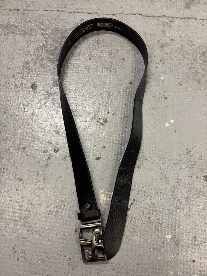 Cesare Paciotti Black Leather Dagger Propaganda Belt fltjOcH 4