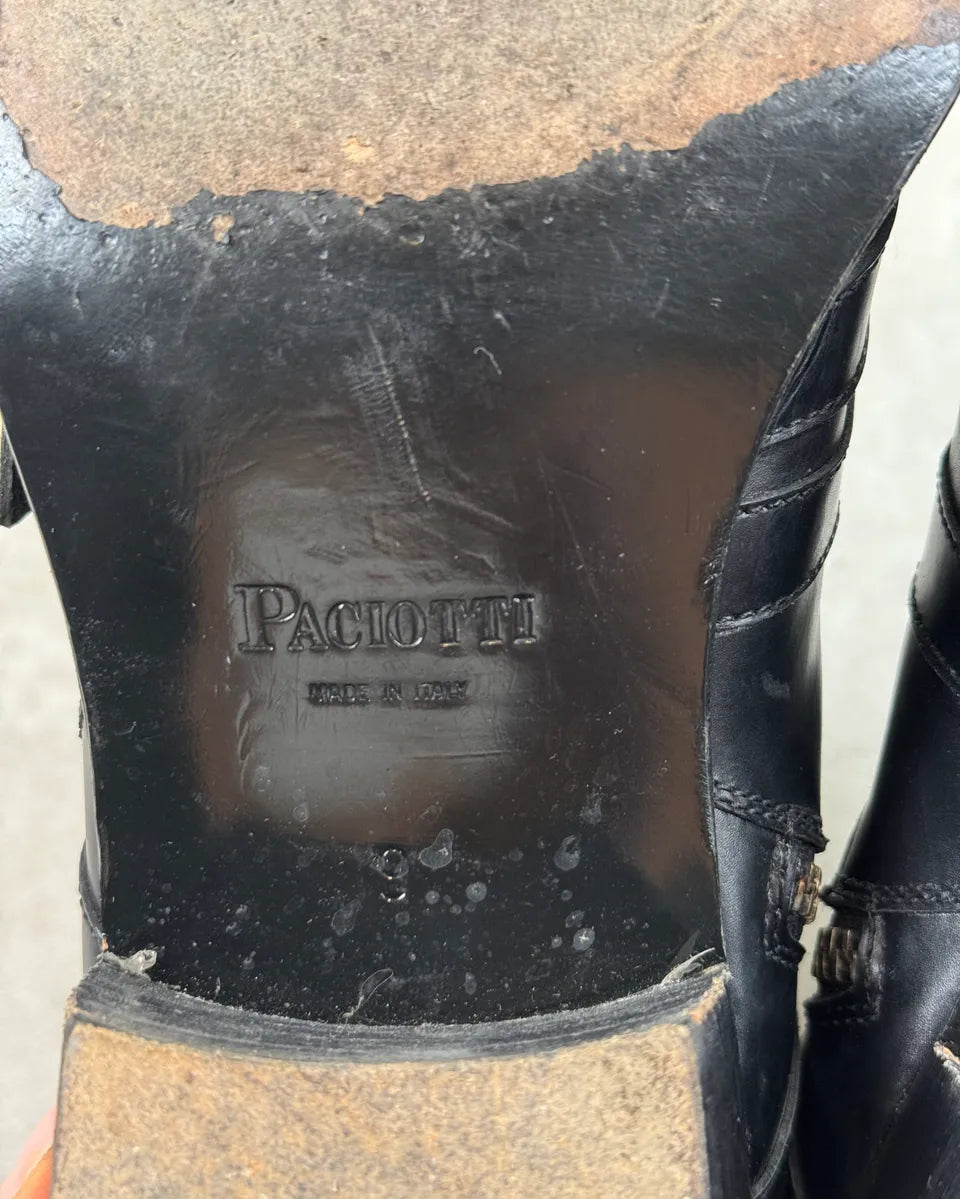 Cesare Paciotti Black Leather Multi Buckle Boots BwHMtTT 8
