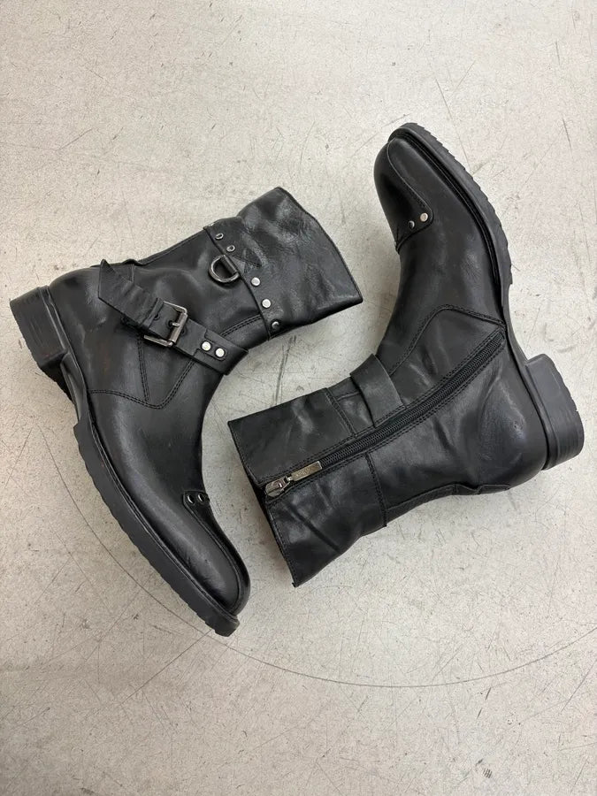 Cesare Paciotti Black Leather Studded Ankle Boots BHIOVmK 5