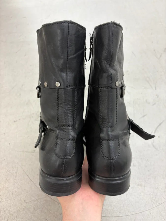 Cesare Paciotti Black Leather Studded Ankle Boots BHIOVmK 6