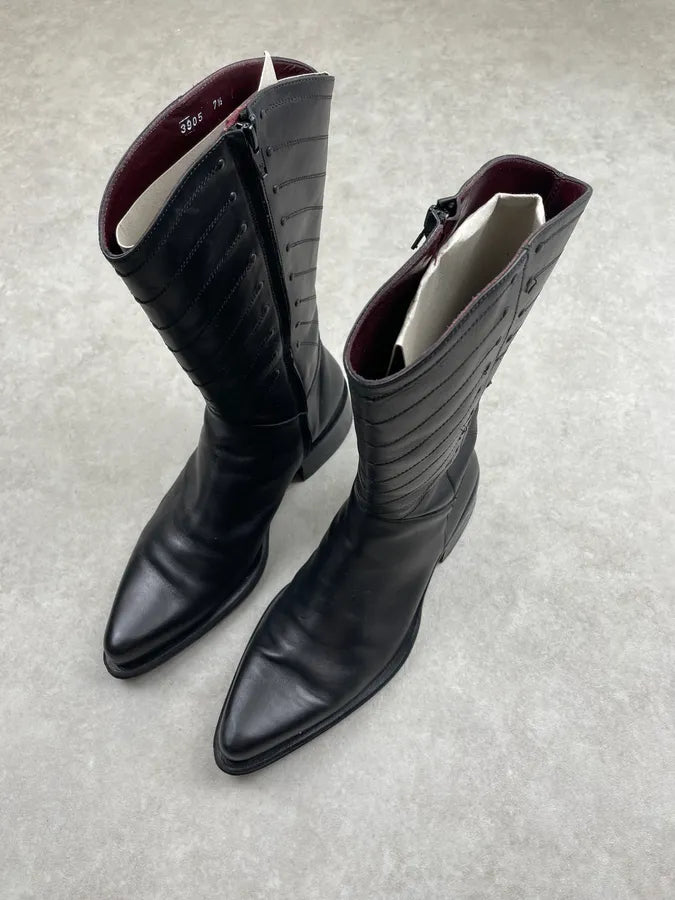 Cesare Paciotti Black Leather Studded Boots gnRkNOh 5