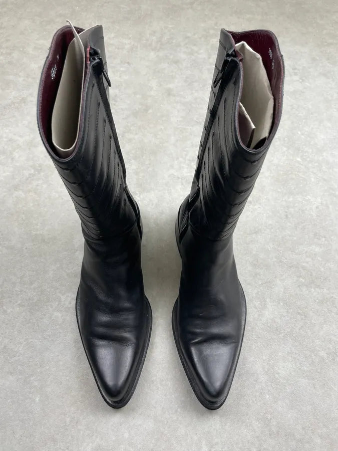Cesare Paciotti Black Leather Studded Boots gnRkNOh 4