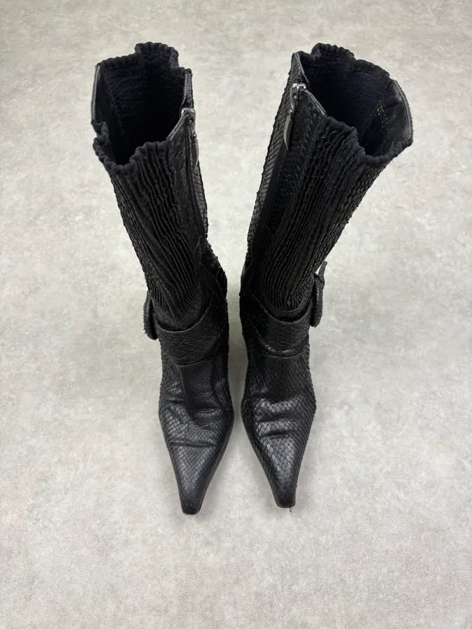Cesare Paciotti Black Python Leather Ankle Boots rvbnJLp 2