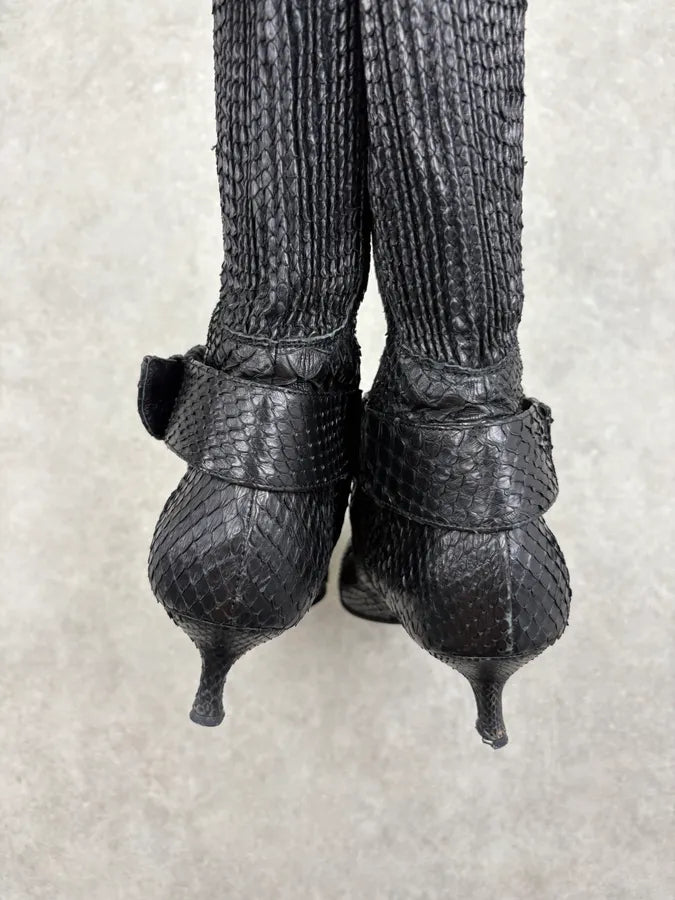 Cesare Paciotti Black Python Leather Ankle Boots rvbnJLp 6
