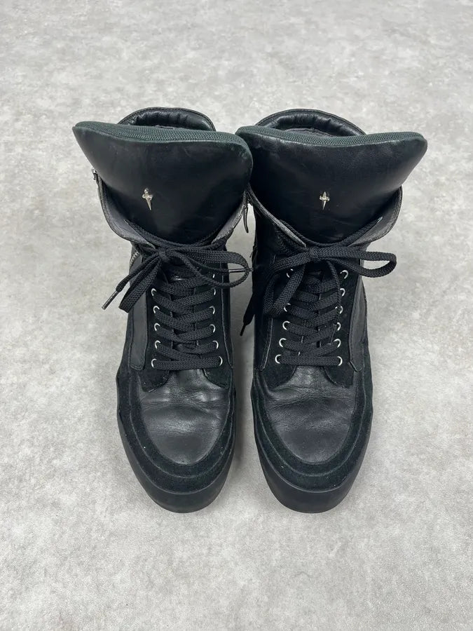 Cesare Paciotti Black Leather Zip Ankle Boots pWnyRbx 1
