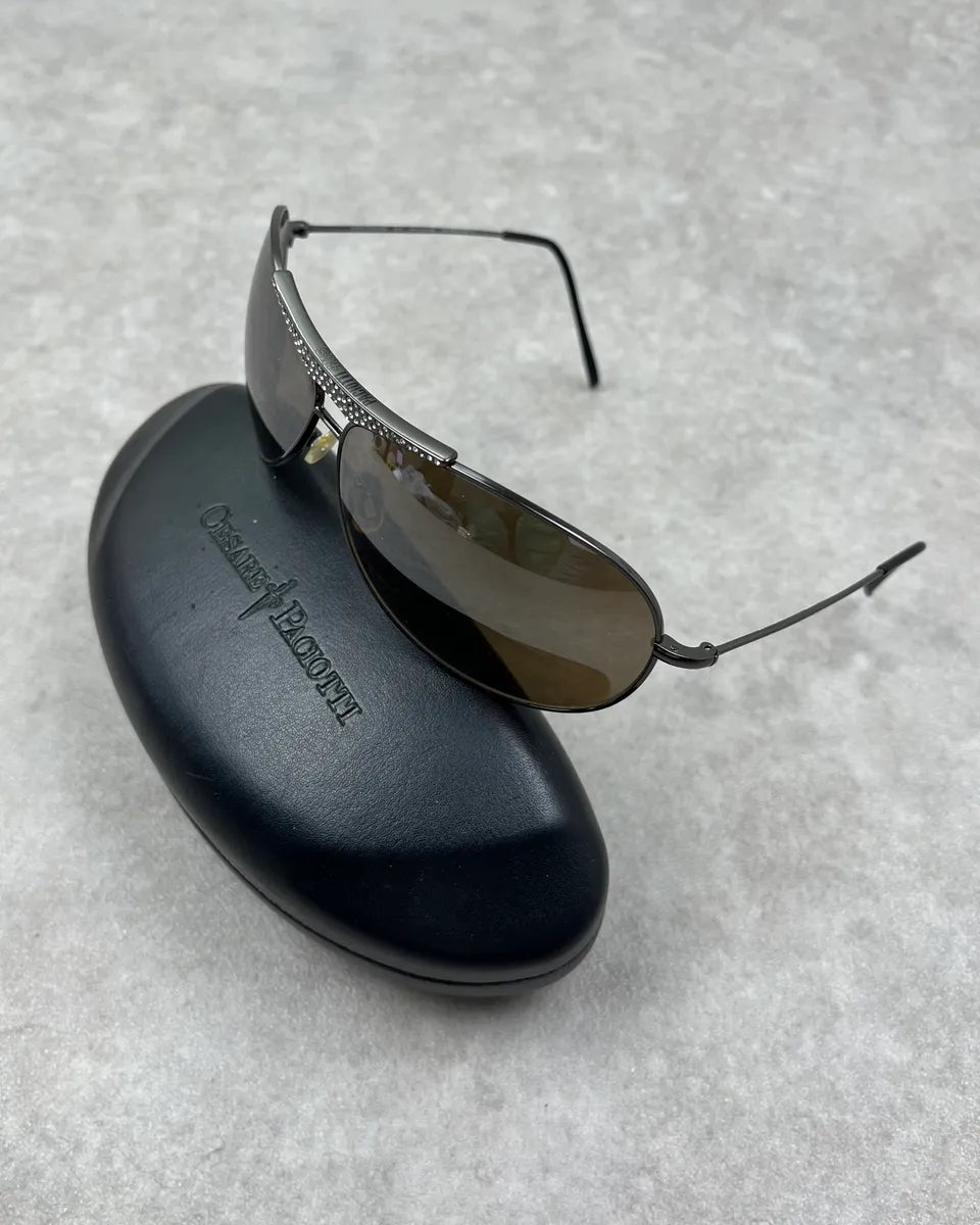 Cesare Paciotti Black Metal Studded Sunglasses RArwUtg 1