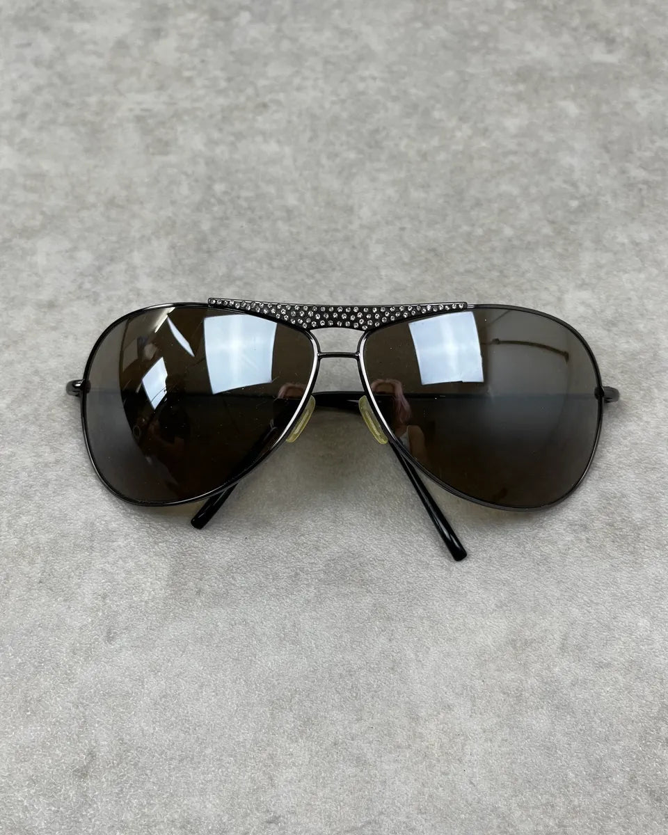 Cesare Paciotti Black Metal Studded Sunglasses RArwUtg 3