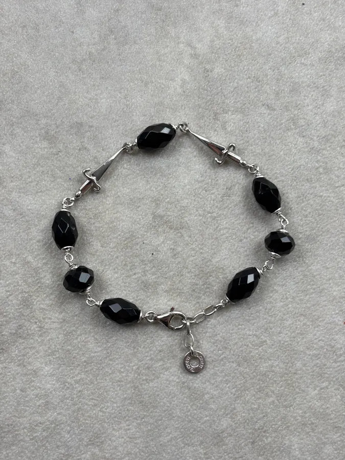 Cesare Paciotti Black Silver Dagger Cross Bracelet kKeAmEn 0