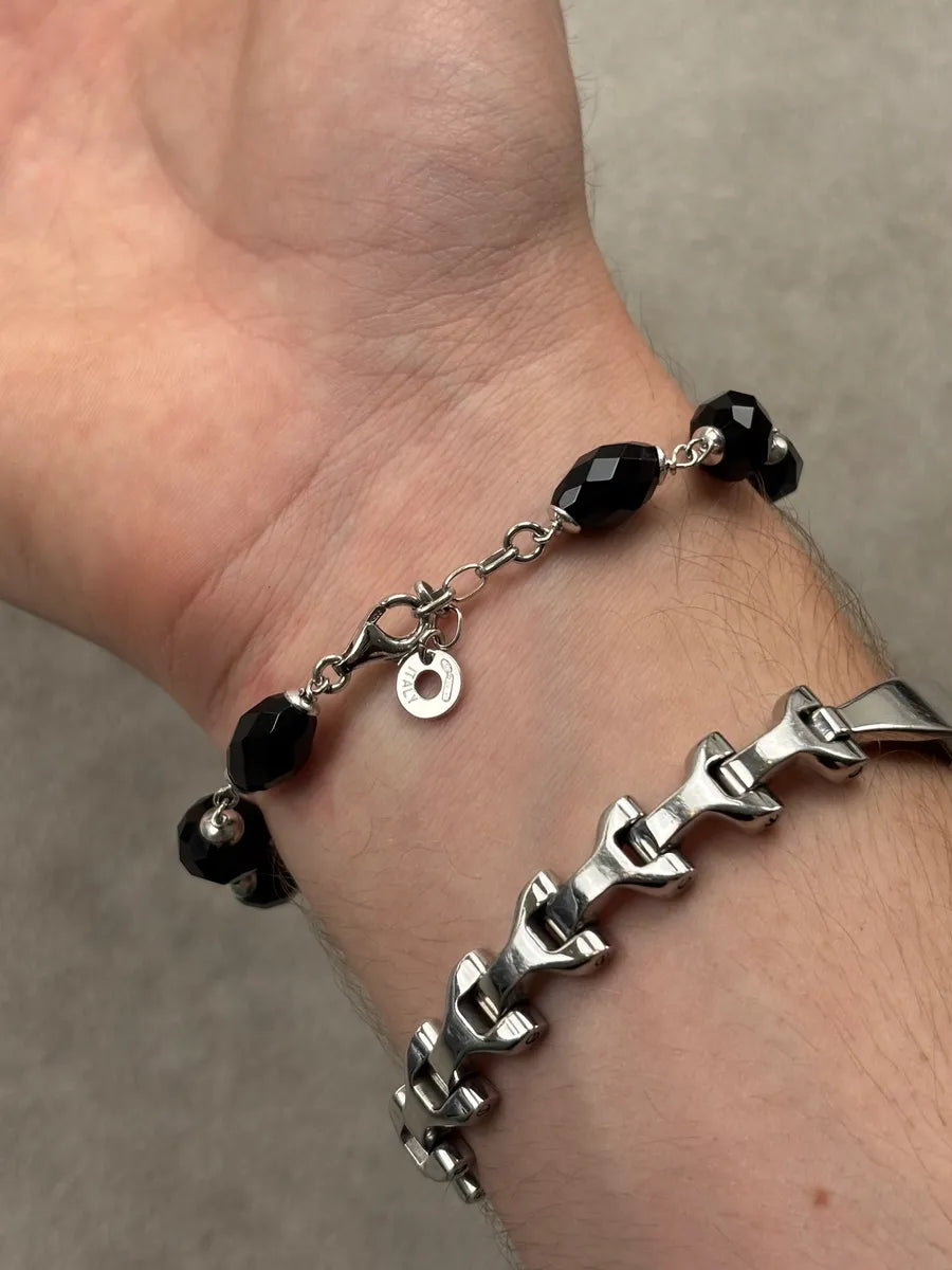 Cesare Paciotti Black Silver Dagger Cross Bracelet kKeAmEn 3