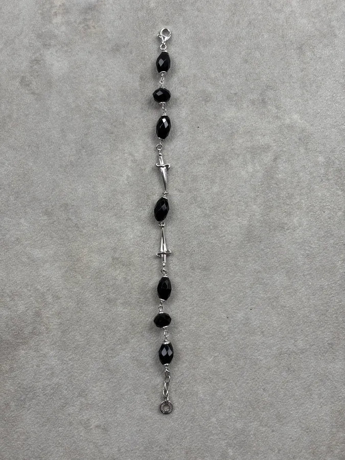 Cesare Paciotti Black Silver Dagger Cross Bracelet kKeAmEn 4
