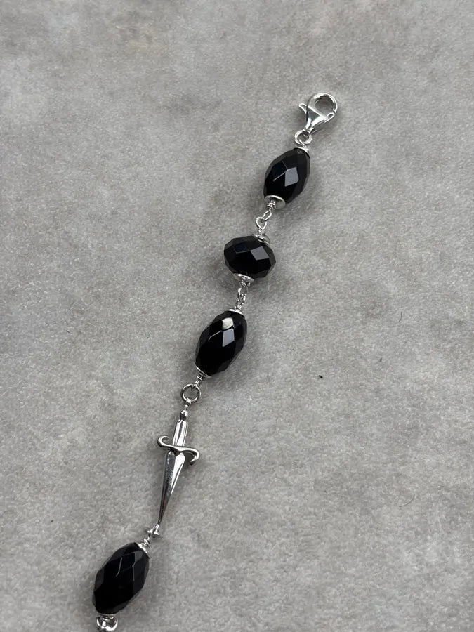 Cesare Paciotti Black Silver Dagger Cross Bracelet kKeAmEn 5