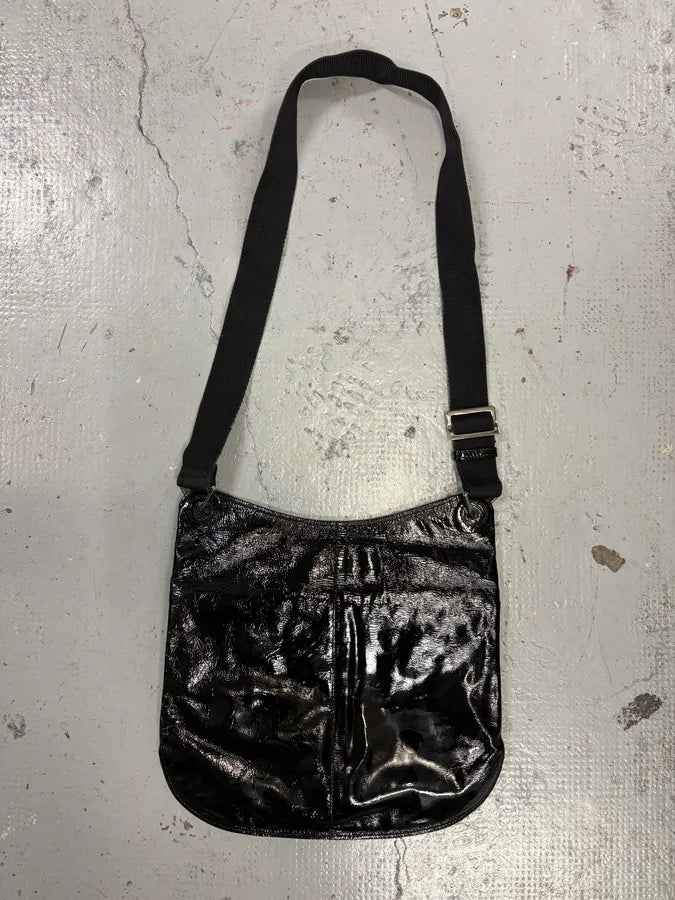 Cesare Paciotti Black Patent Leather Multi-Pocket Crossbody Bag NpNSHzt 6
