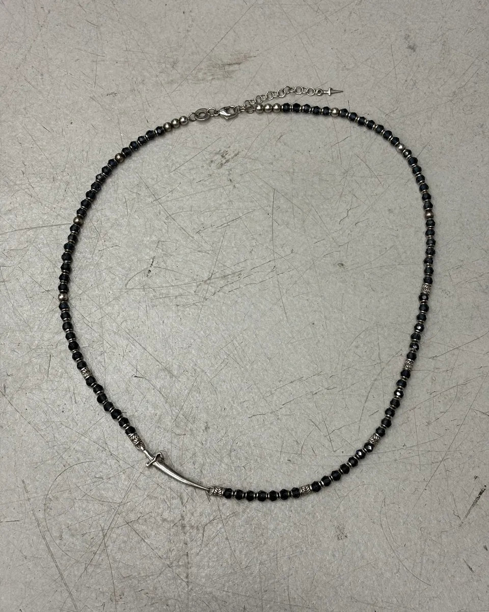 Cesare Paciotti Black Pearl Beaded Dagger Necklace rhXqkMH 0