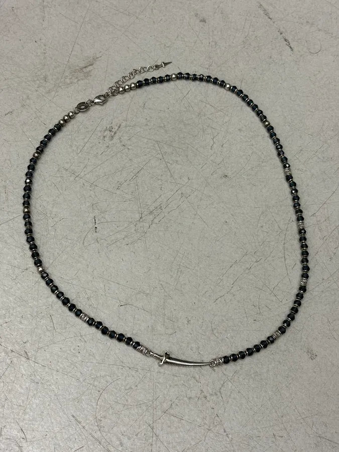 Cesare Paciotti Black Pearl Beaded Dagger Necklace rhXqkMH 2