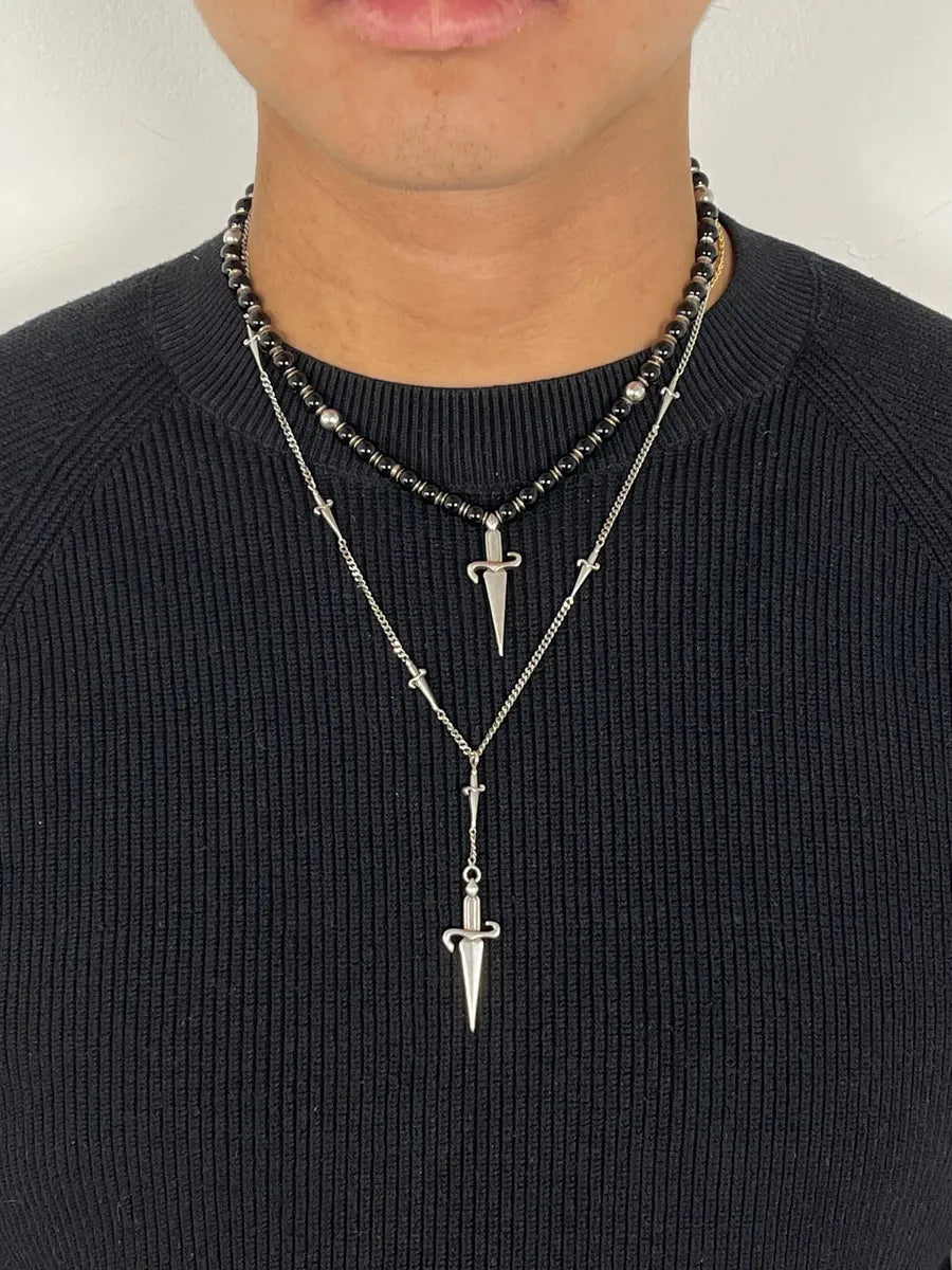 Cesare Paciotti Black Pearl Dagger Necklace YuZKDJc 1