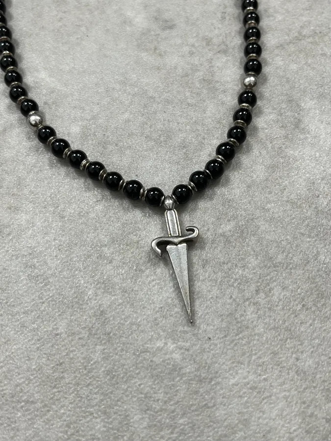 Cesare Paciotti Black Pearl Dagger Necklace YuZKDJc 3
