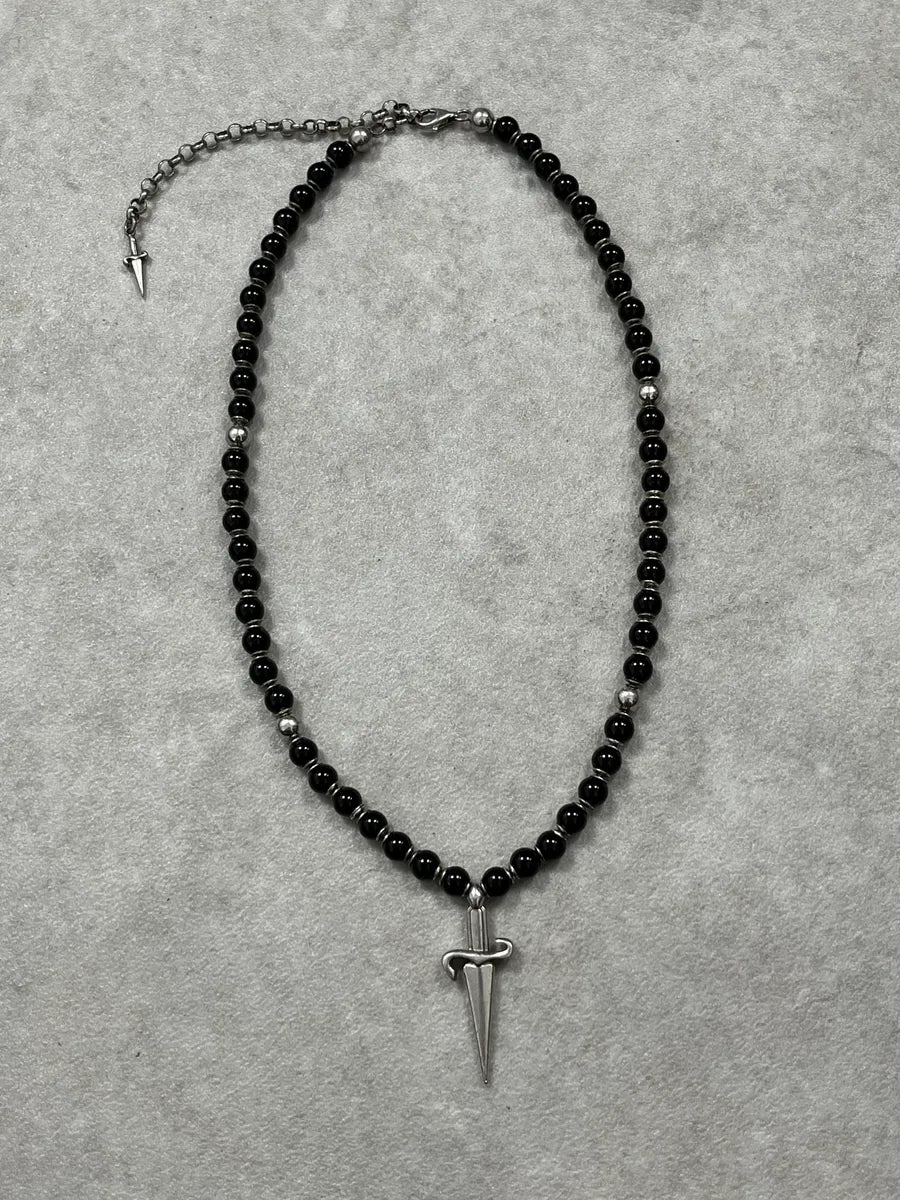 Cesare Paciotti Black Pearl Dagger Necklace YuZKDJc 0
