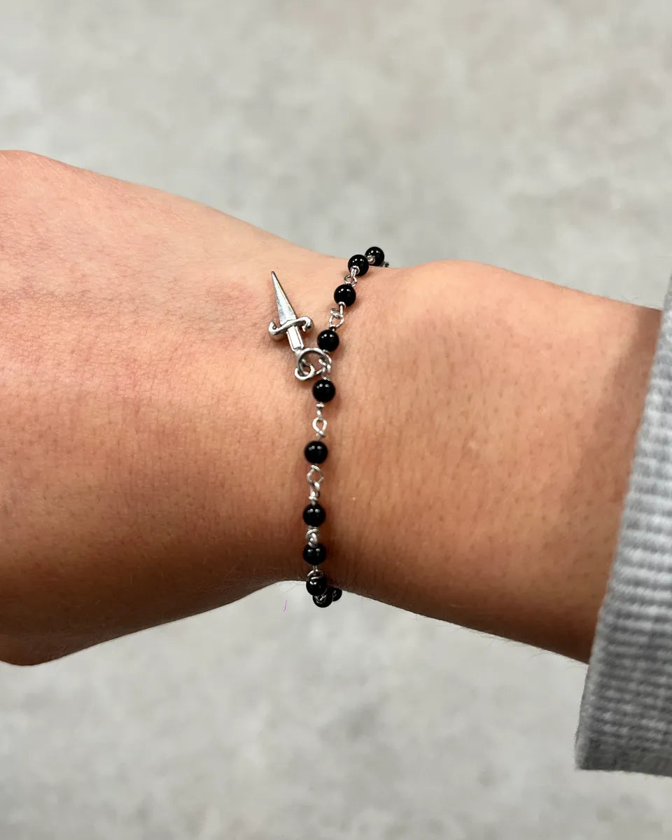 Cesare Paciotti Black Pearl Spike Charm Bracelet SiDHJPZ 2