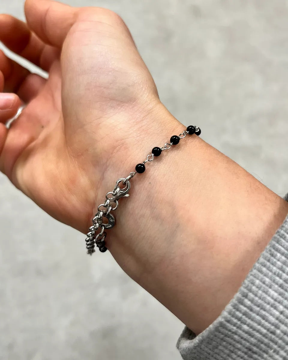 Cesare Paciotti Black Pearl Spike Charm Bracelet SiDHJPZ 3