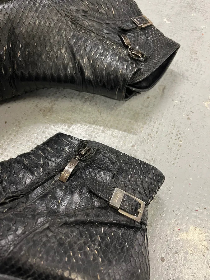 Cesare Paciotti Black Python Leather Chelsea Boots WrHdXVK 4