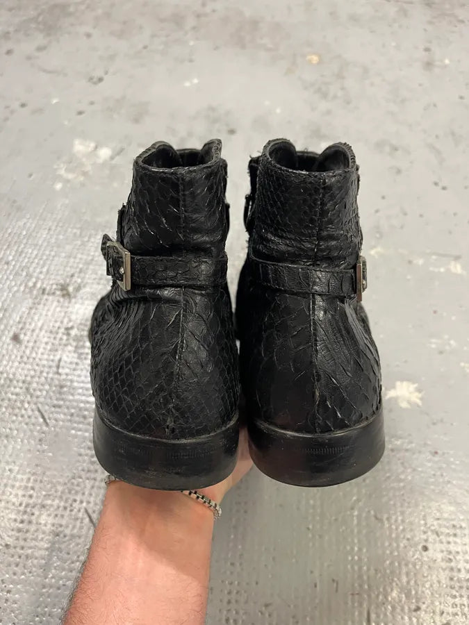 Cesare Paciotti Black Python Leather Chelsea Boots WrHdXVK 6