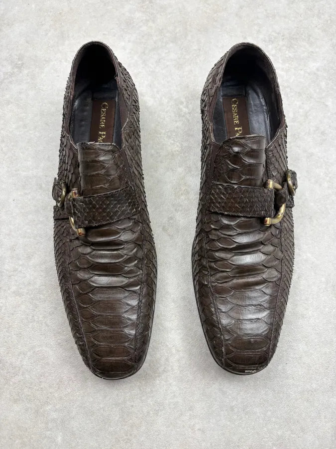 Cesare Paciotti Brown Python Loafer Shoes oMAPOvY 1