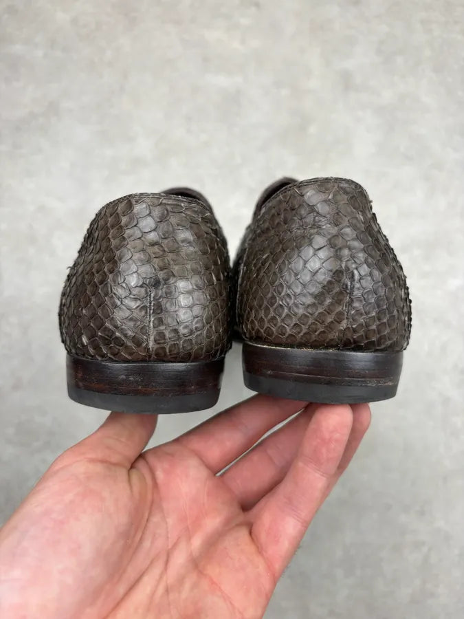 Cesare Paciotti Brown Python Loafer Shoes oMAPOvY 5