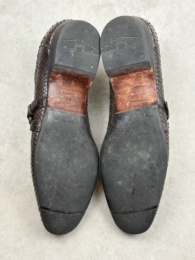 Cesare Paciotti Brown Python Loafer Shoes oMAPOvY 7