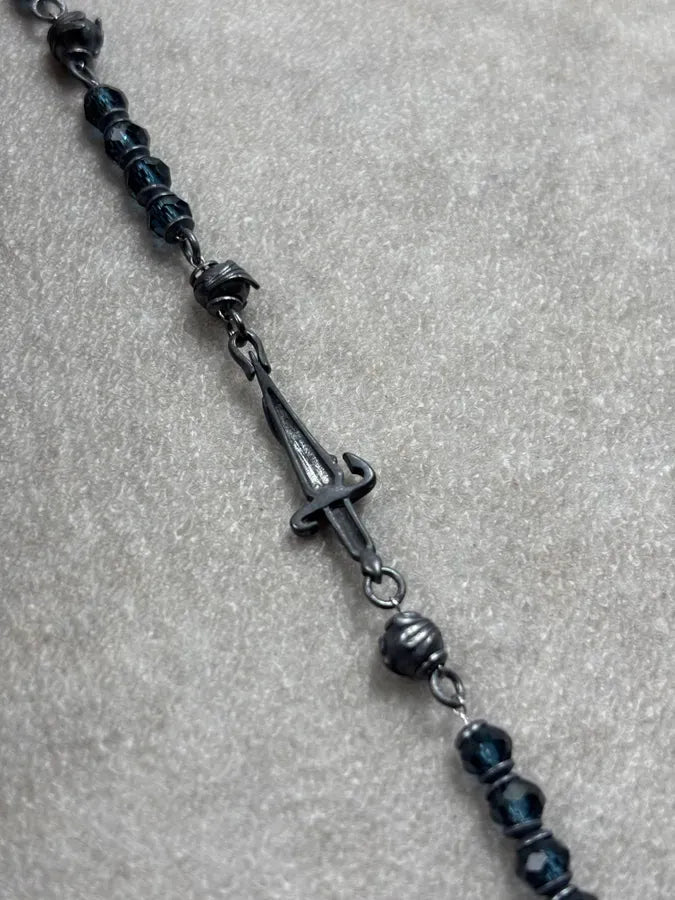 Cesare Paciotti Black Silver Faceted Beaded Bracelet rLzlpyh 10