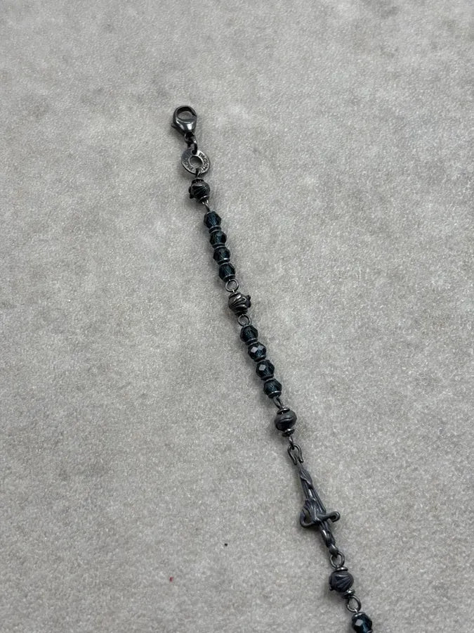 Cesare Paciotti Black Silver Faceted Beaded Bracelet rLzlpyh 5