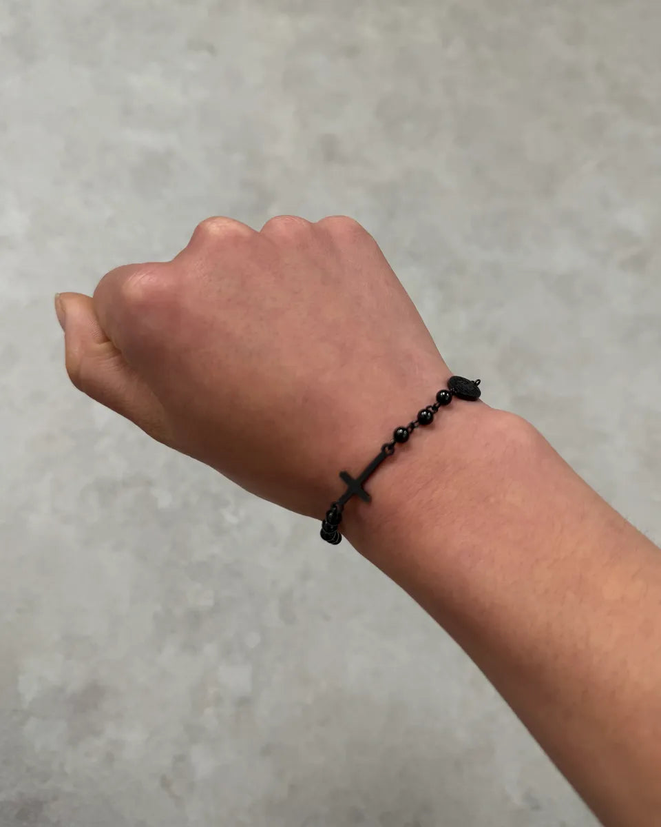 Cesare Paciotti Black Steel Cross Bracelet EwiGZhk 1