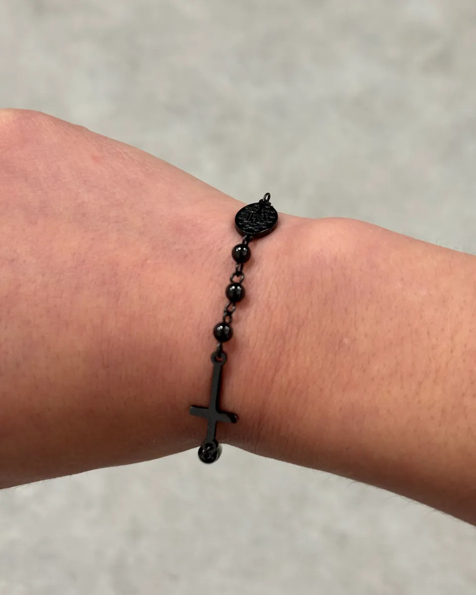Cesare Paciotti Black Steel Cross Bracelet EwiGZhk 2