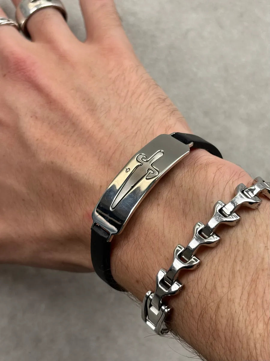 Cesare Paciotti Black Steel Dagger Bracelet KFflTDN 1