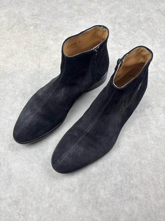 Cesare Paciotti Black Suede Chelsea Leather Boots kMcBqaS 2