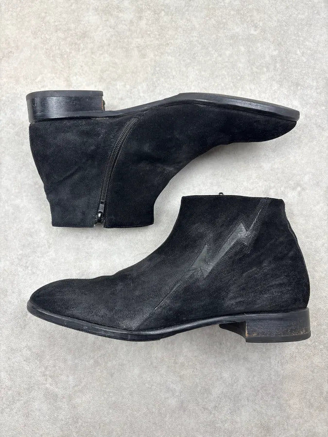 Cesare Paciotti Black Suede Chelsea Leather Boots kMcBqaS 3
