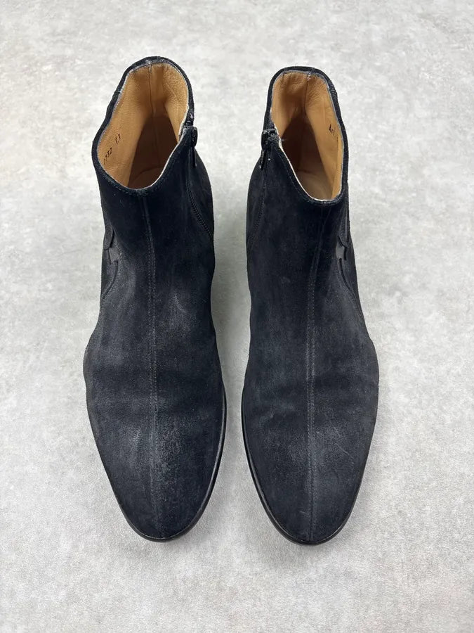 Cesare Paciotti Black Suede Chelsea Leather Boots kMcBqaS 1