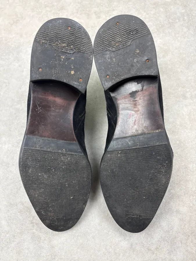 Cesare Paciotti Black Suede Chelsea Leather Boots kMcBqaS 7