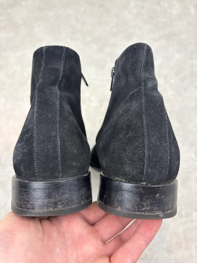 Cesare Paciotti Black Suede Chelsea Leather Boots kMcBqaS 6