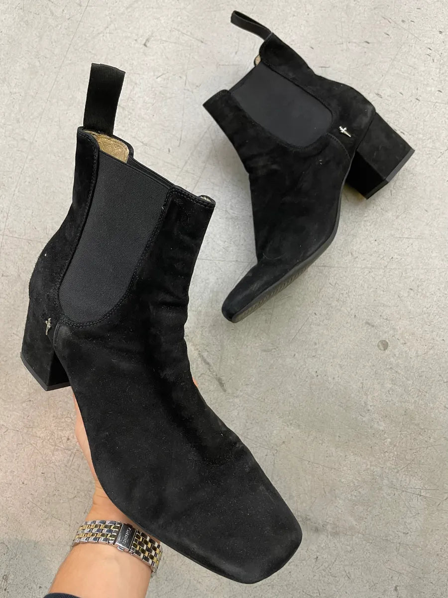 Cesare Paciotti Black Suede Dagger Boots RYGDYBd 0