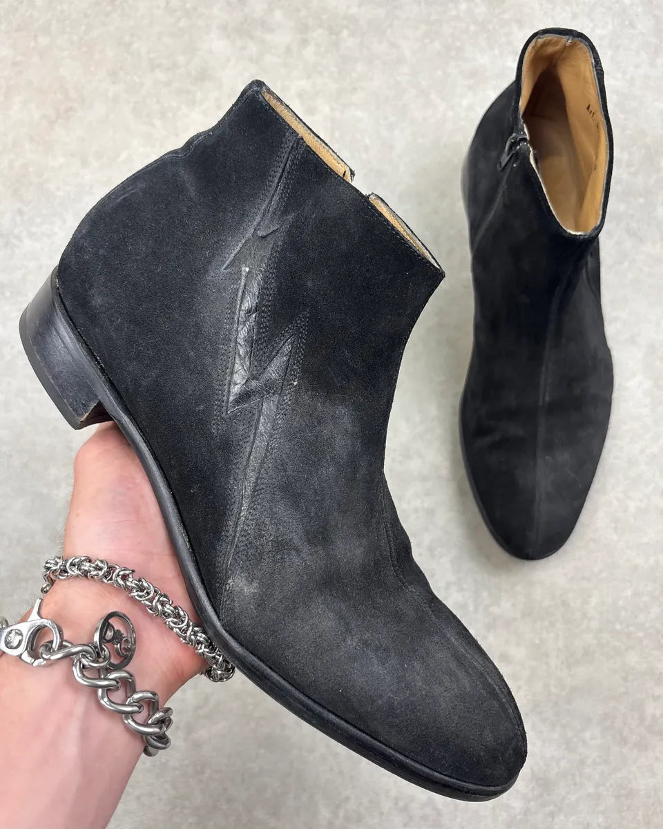 Cesare Paciotti Black Suede Chelsea Leather Boots kMcBqaS 0