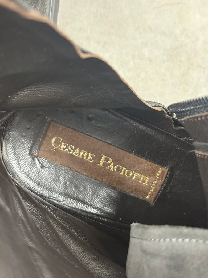 Cesare Paciotti Black Suede Lace-Up Boots gTZlsxh 9