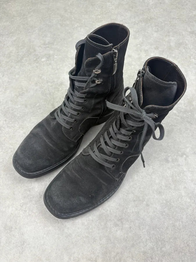 Cesare Paciotti Black Suede Lace-Up Boots gTZlsxh 2