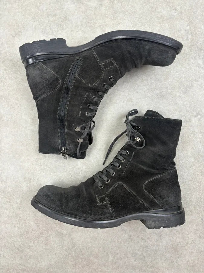 Cesare Paciotti Black Suede Lace-Up Boots gTZlsxh 3